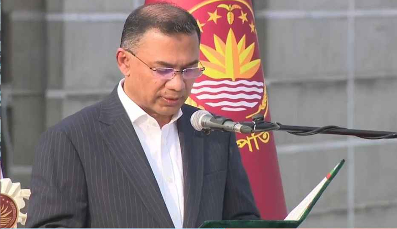 প্রধানমন্ত্রী হিসেবে শপথ নিলেন তারেক রহমান