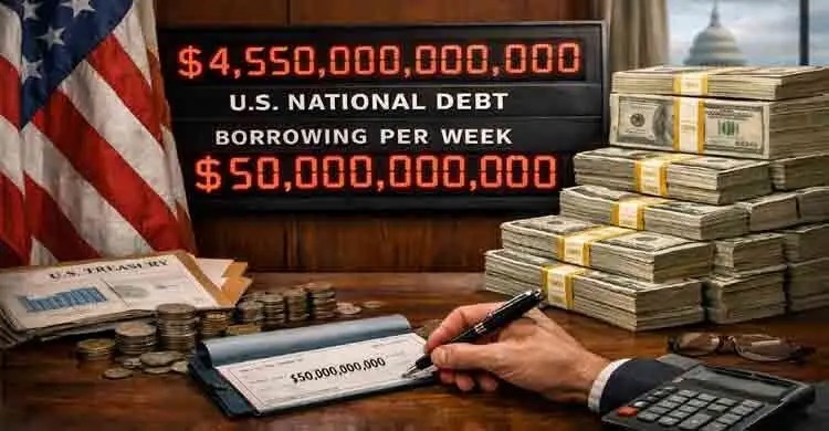 সপ্তাহে পাঁচ হাজার কোটি ডলার ঋণ নিচ্ছে যুক্তরাষ্ট্র