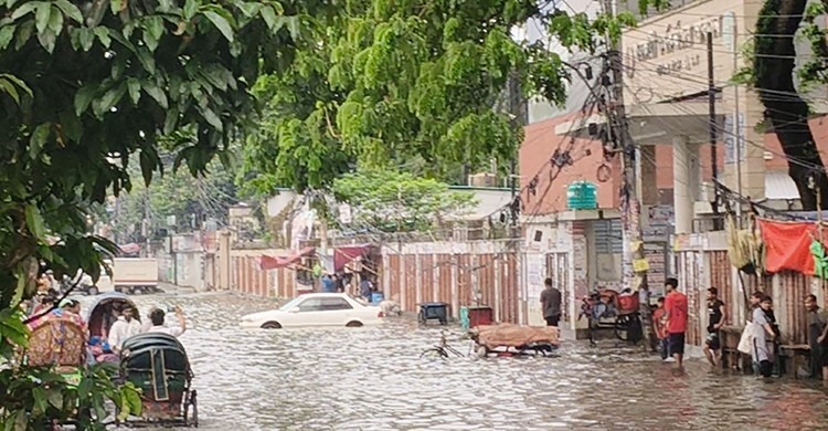 টানা ভারী বৃষ্টিতে নিউমার্কেট এলাকায় ভয়াবহ জলাবদ্ধতা, ঈদের দিনও হতে পারে