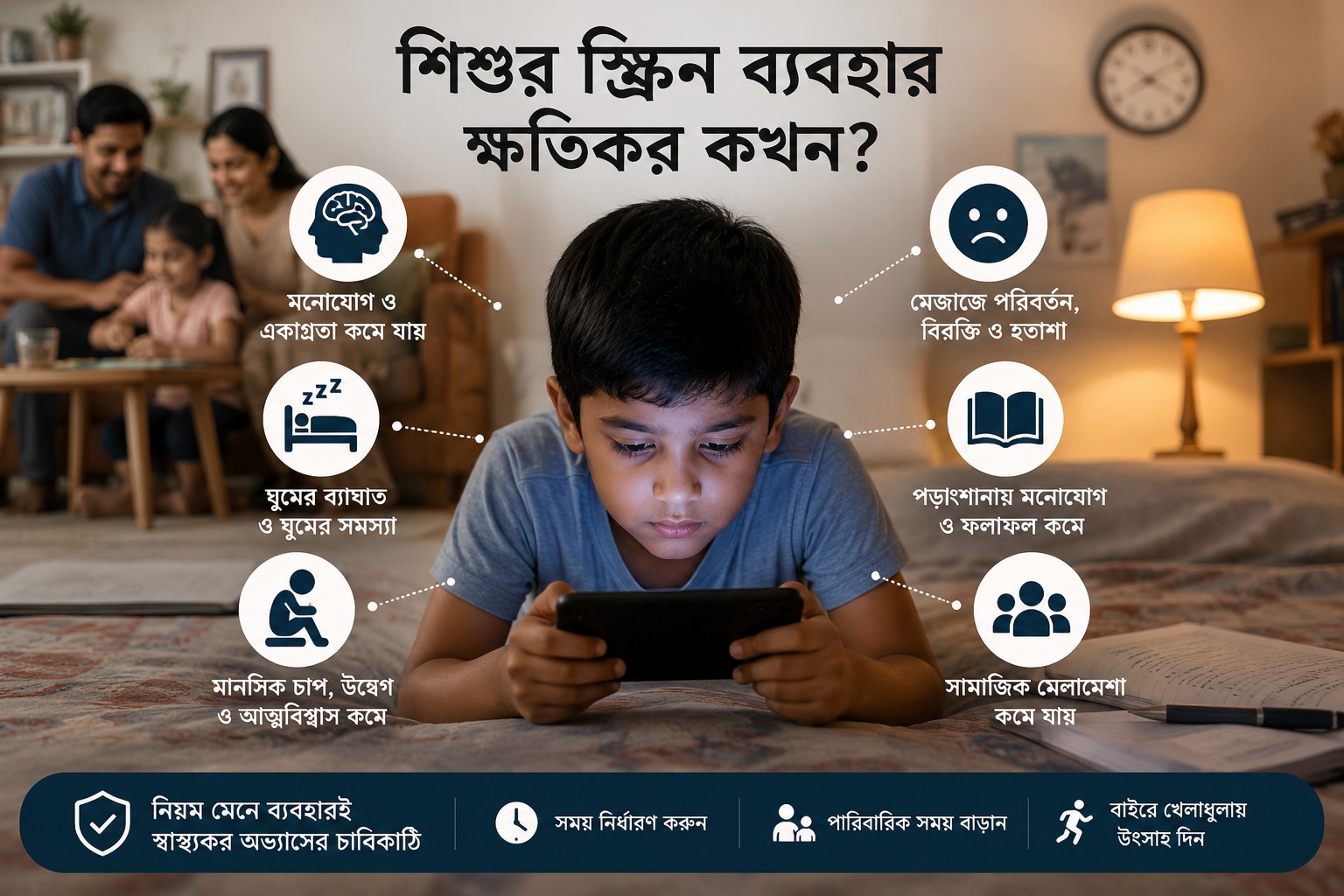 শিশুর স্ক্রিন ব্যবহার কখন ক্ষতিকর