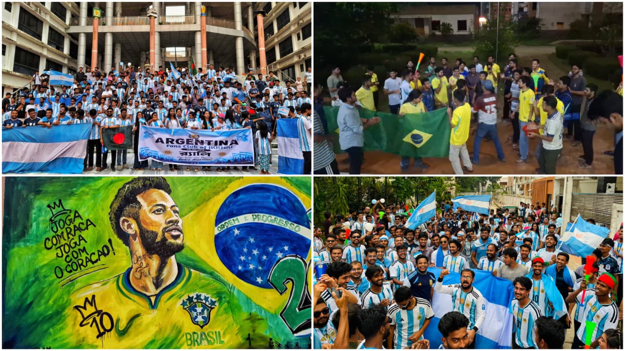বিশ্বকাপ উন্মাদনায় কাঁপছে নজরুল বিশ্ববিদ্যালয় ক্যাম্পাস