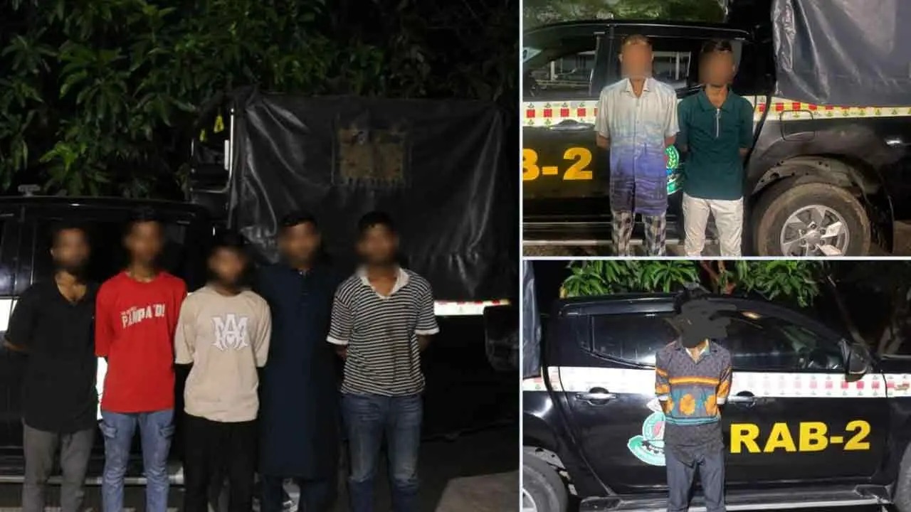 মোহাম্মদপুরে ‘পাটালি গ্রুপের’ আট সদস্য গ্রেফতার