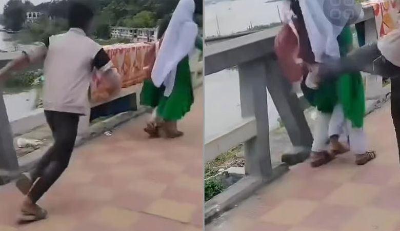 ভাইরাল স্কুলছাত্রীকে লাথি মারার ভিডিও,  টিসি দিলো ভুক্তভোগীকেই
