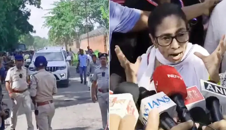 মমতার গাড়িতে হামলার অভিযোগ, অল্পের জন্য রক্ষা