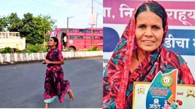 রামাবাইয়ের শাড়ি পরে খালি পায়ে ‘ম্যারাথন’ জয়