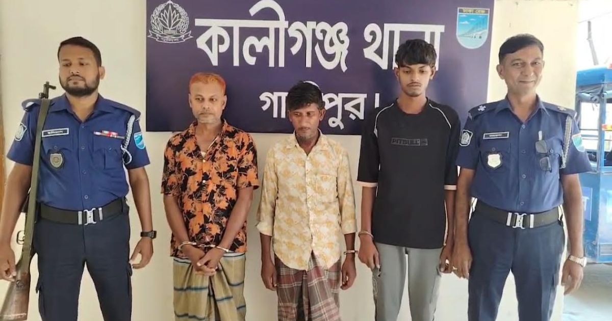 কালীগঞ্জে স্কুলছাত্রীকে ধর্ষণ ও গর্ভপাতের অভিযোগ, গ্রেফতার ৩